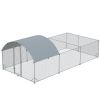 PawHut Large Chicken Coop Metal Chicken Run for Chickens with Waterproof and Anti-UV Cover